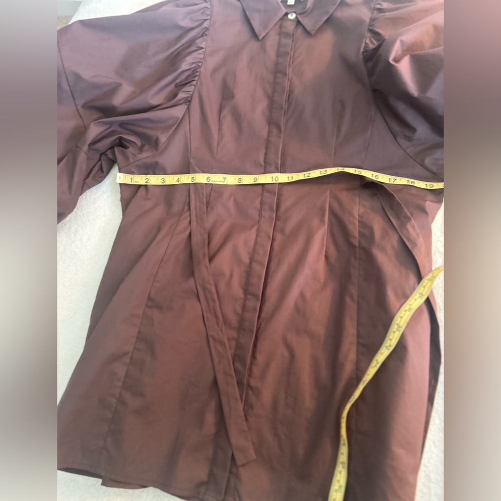 The Brynn Tie-Waist Mini Dress - Mocha Size Small - Picture 13 of 16